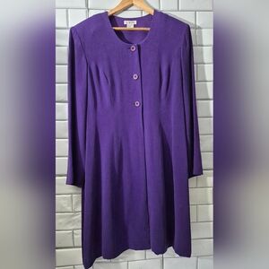 Talbots Purple Midi Dress Coat